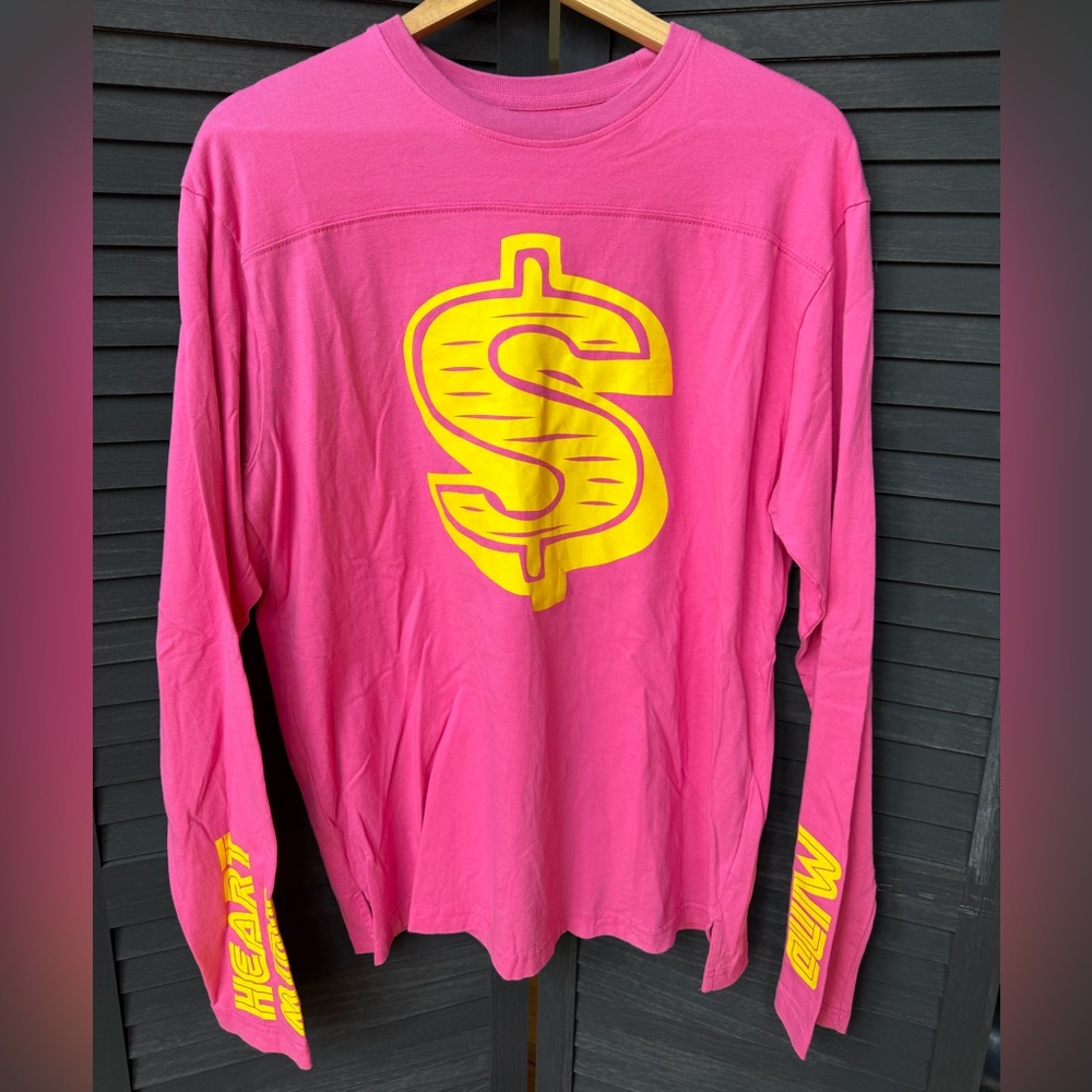 Billionaire Boys Club Pink Tee with Yellow Graphic